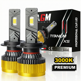 Kit ampoules LED H7 Titanium XS jaune 3000 K - AGM Vision