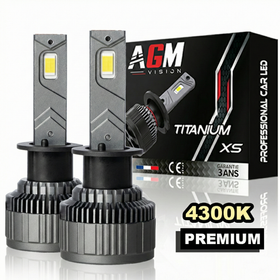 Kit ampoules LED H1 Titanium XS - V2 - blanc chaud 4300 K - AGM Vision