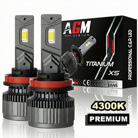 Kit ampoules LED H8 Titanium XS - V2 - blanc chaud 4300 K - AGM Vision
