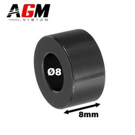 Distanshylsa i svart aluminium Ø 8,2 mm – tjocklek 8 mm – för M8-skruv - AGM Vision