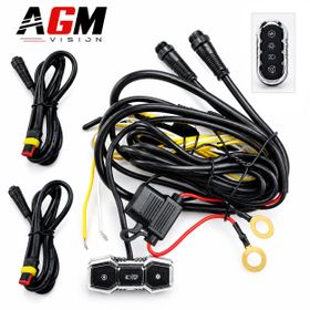 Motorsykkel-kabling 3 knapper: aktivering av LED-frontlykt / justering av intensitet / stroboskopmodus - AGM Vision