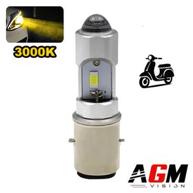 LED-lamppu S2 BA20D Dual Tech, AC-DC-spesifinen - Keltainen 3000K - AGM Vision