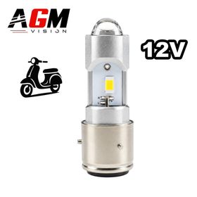 Ampoule LED BA21D Dual Tech spécifique AC-DC - Blanc 6000K - 12 Volts - AGM Vision