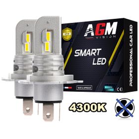 Kit Ampoules LED H4 SMART Blanc chaud 4300K - AGM Vision