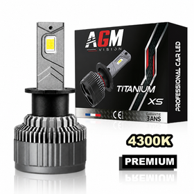 Ampoule LED H3 Titanium XS - V2 - blanc chaud 4300K - AGM Vision