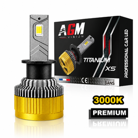 Ampoule LED H3 Titanium XS - V2 - jaune 3000 K - AGM Vision