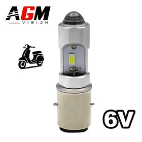 Bec LED BA20D 6 V Dual Tech specific AC-DC - Alb 6000 K - AGM Vision