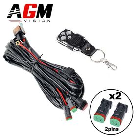 Faisceau Barre LED Double Deutsch 2 Pins + Télécommande - Premium - AGM Vision