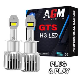 KIT Ampoules LED H3 GTS EVO R70W - Réglables & Ventilées - AGM Vision