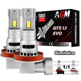 Kit ampoules LED H9 GTS 1.1 EVO R70W - Ventilé - Blanc 6500K - AGM Vision