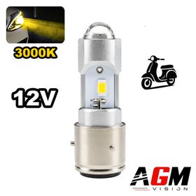 Ampoule LED BA21D Dual Tech spécifique AC-DC - Jaune 3000K - AGM Vision