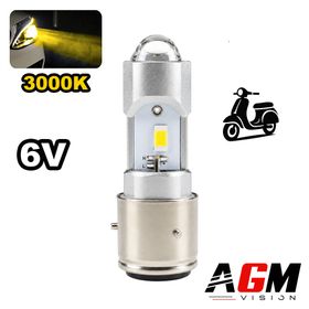 Ampoule LED BA21D 6V Dual Tech spécifique AC-DC - Jaune 3000K - AGM Vision