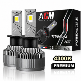 Kit ampoules LED H3 Titanium XS V2 - blanc chaud 4300 K - AGM Vision