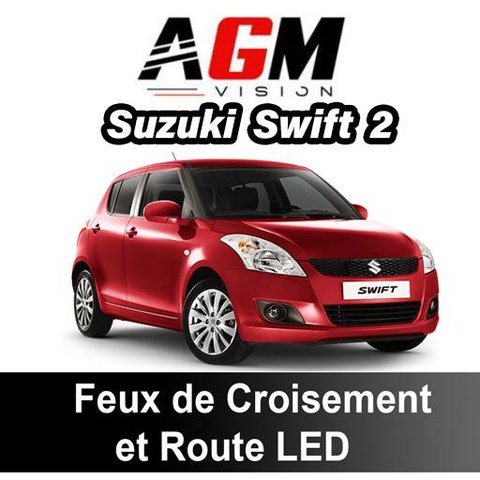 PACK LED Croisement / Route Suzuki Swift 2 de 2004 à 2010