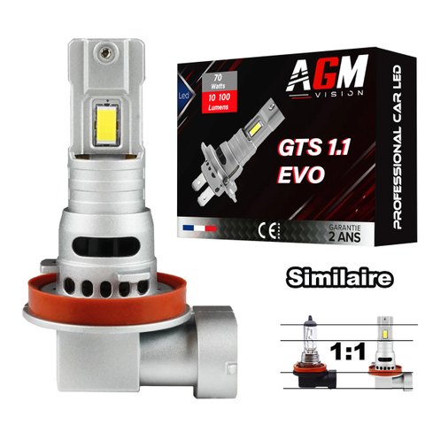 Ampoule LED H8 GTS 1.1 EVO R70W - Ventilé - Blanc 6500K
