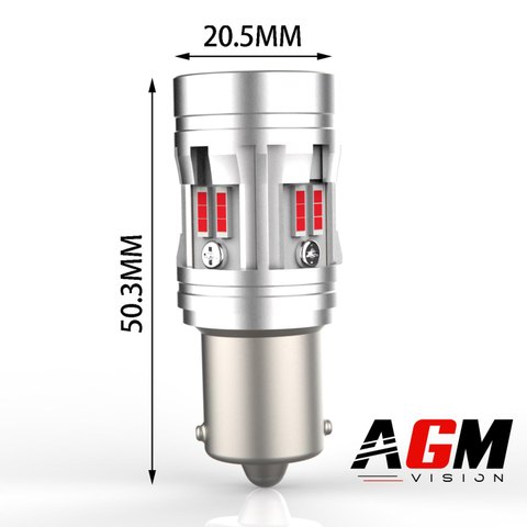 Ampoule LED P21W-BA15S VORTEK MAX (rouge)