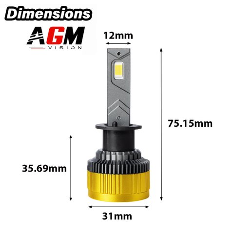 Kit ampoules LED H1 Titanium XS - V2 - jaune 3000 K