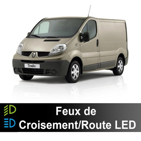 Pack feux de croisement/route LED Renault Trafic 2 2001 à 2014