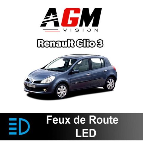 PACK LED Feux de route Renault Clio 3 de 2005 à 2014