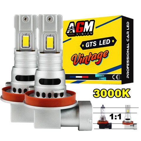 Kit ampoules LED H11 GTS 1.1 EVO R70W - Jaune 3000K - Ventilé