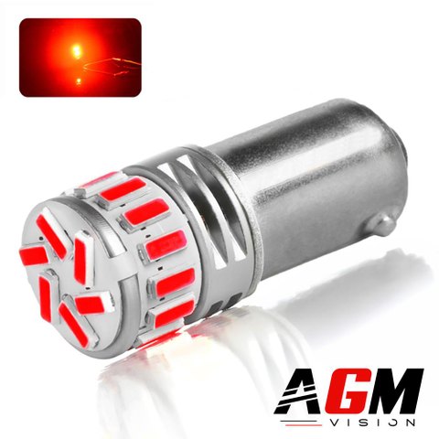 Ampoule LED H21W BAY9S 360° - Rouge