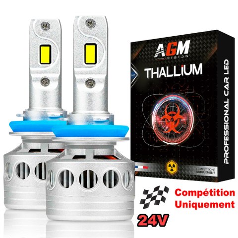 Kit becuri LED H11 Thallium 24V, Competiție, Ultra Puternic, 170 WATTS, 32 000 LUMENS
