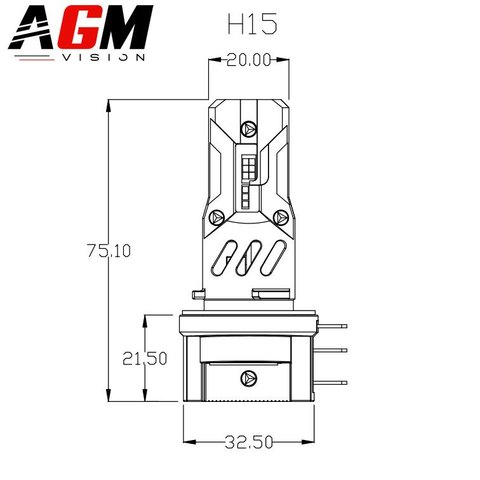 LED-polttimosarja H15 GT - KELTAINEN 3000K