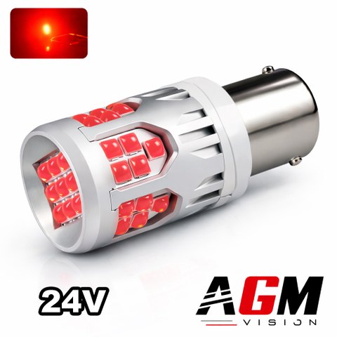 Ampoule LED P21W-BA15S - UltraBoost 24V Rouge, Stop & Antibrouillard