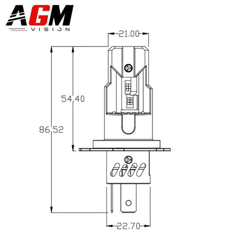 Κιτ Λαμπτήρων LED H4 GT - ΛΕΥΚΟ 6500K - 24 Βολτ