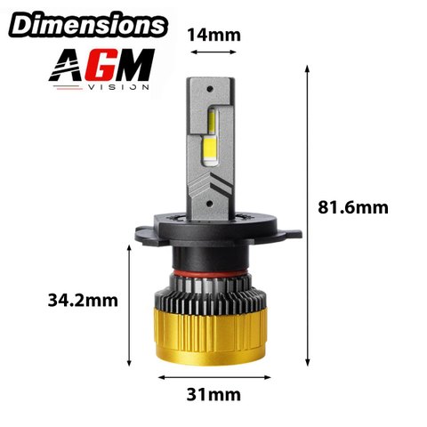 Kit ampoules LED H4 Titanium XS jaune 3000 K