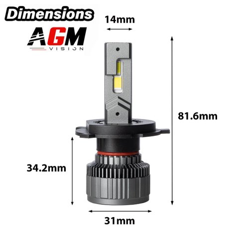 Kit ampoules LED H4 Titanium XS blanc chaud 4300 K