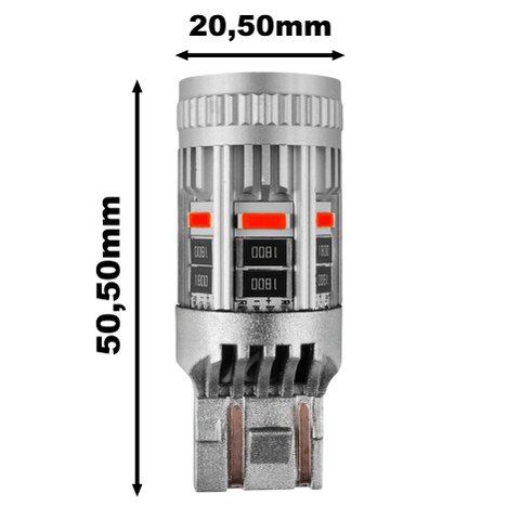 Ampoule LED T20-W21/5W - Luxoa Super Canbus - Rouge