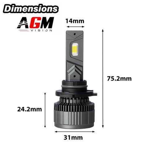 HIR2 - 9012 Titanium XS - V2 - lämmin valkoinen 4300 K LED-lamppusarja