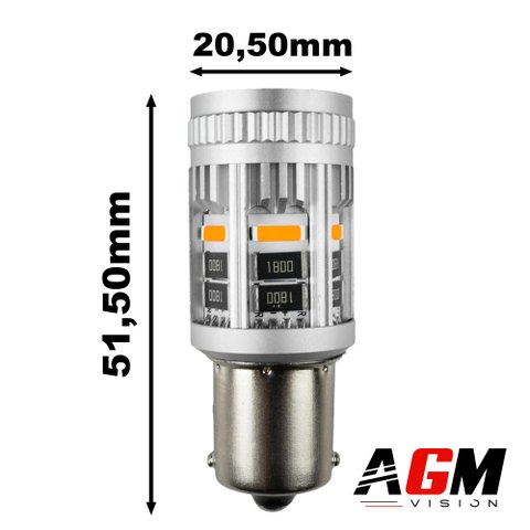 Ampoule LED PY21W-BAU15S - Luxoa Super Canbus - Orange