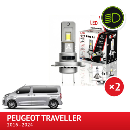 プジョー トラベラー用LEDロービームパック - 2016年から2023年 - 純正のように取り付け プジョー トラベラー用LEDロービームパック - 2016年から2023年 - 純正のように取り付け