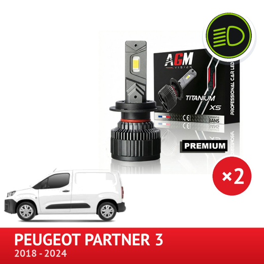 Pachet lumini de întâlnire LED Peugeot Partner 2018 à 2024 - 90 wați - 15 300 lumeni