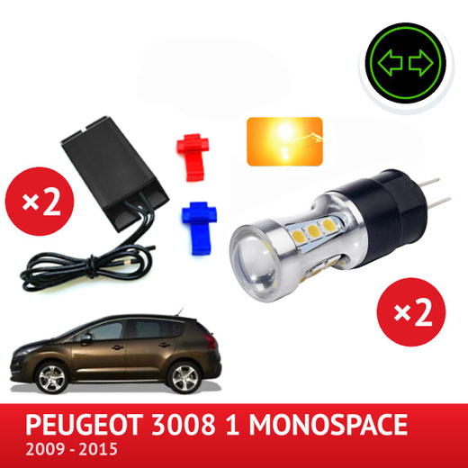 PACK LED Blinklys foran Peugeot 3008 fra 2009 til 2016