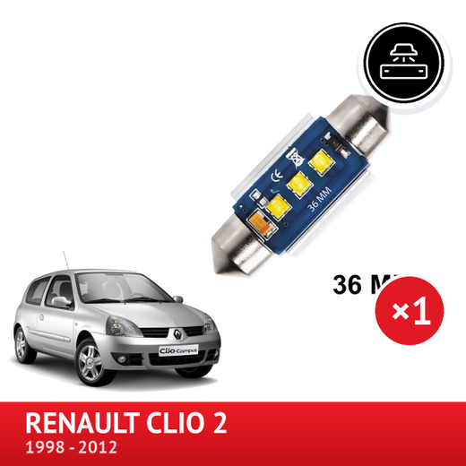 ZESTAW LED Oświetlenie tablicy rejestracyjnej Renault Clio 2 (od 2001/06) ZESTAW LED Oświetlenie tablicy rejestracyjnej Renault Clio 2 (od 2001/06)