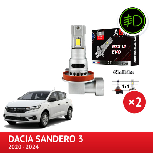 Zestaw LED H16 do przednich świateł przeciwmgielnych DACIA Sandero 3