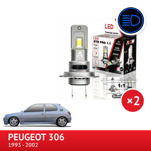 LED-sarja H7 kaukovaloihin PEUGEOT 306 LED-sarja H7 kaukovaloihin PEUGEOT 306