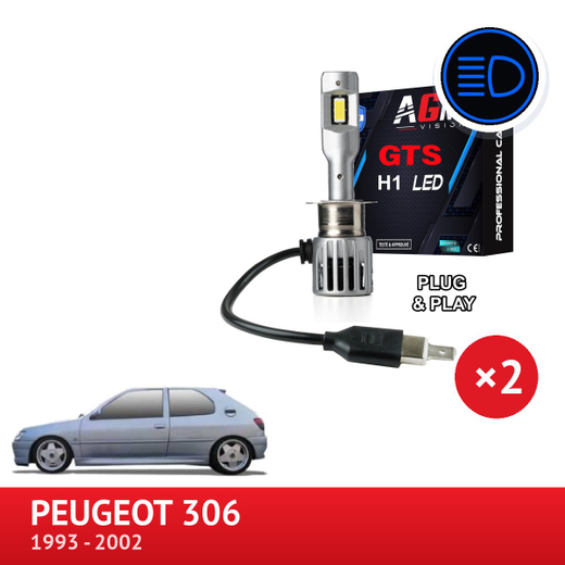 LED-sett H1 fjernlys PEUGEOT 306