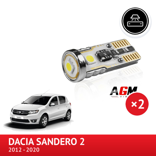 LED-sarja W5W DACIA Sandero 2:n rekisterikilven valaisuun