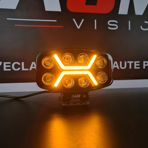 LED-forlygte Arcana Oval med orange/hvid positionslys 80 Watts LED-forlygte Arcana Oval med orange/hvid positionslys 80 Watts