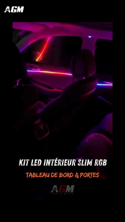 Kit LED intérieur Slim RGB – Tableau de bord & portes (filaire)