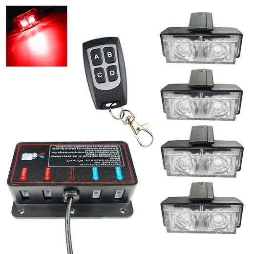 PACK 4 LED-STROBOSKOP FÖR GRILL (RÖD) PACK 4 LED-STROBOSKOP FÖR GRILL (RÖD)