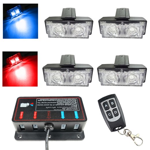 PACK 4 STROBES LED GRILL (RÖD/BLÅ) PACK 4 STROBES LED GRILL (RÖD/BLÅ)