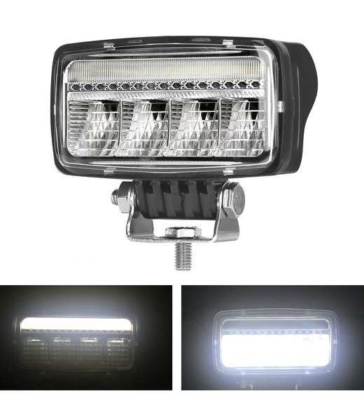 PHARE LED RECTANGLE DIFFUSION+ DRL BLANC PHARE LED RECTANGLE DIFFUSION+ DRL BLANC