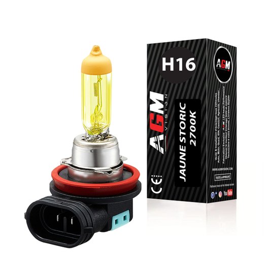 1 Lâmpada halógena H16 19W AMARELA STORIC 2700K
