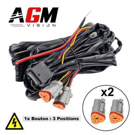 Faisceau barre LED double Deutsch 3 pins haute puissance Faisceau barre LED double Deutsch 3 pins haute puissance