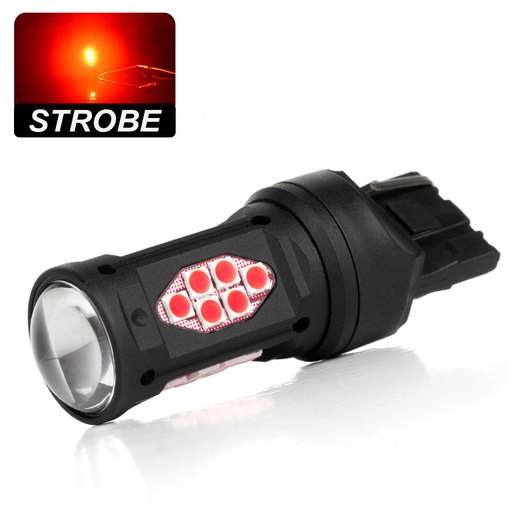 LED-lamppu W21W-T20-7440-STROBE (Punainen) - 3 välähdystä LED-lamppu W21W-T20-7440-STROBE (Punainen) - 3 välähdystä